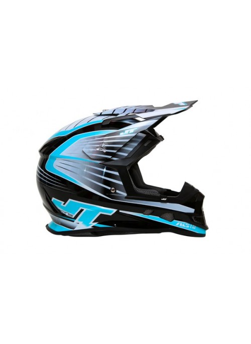 шлем кроссовый JT ALS1.0 черно-голубой