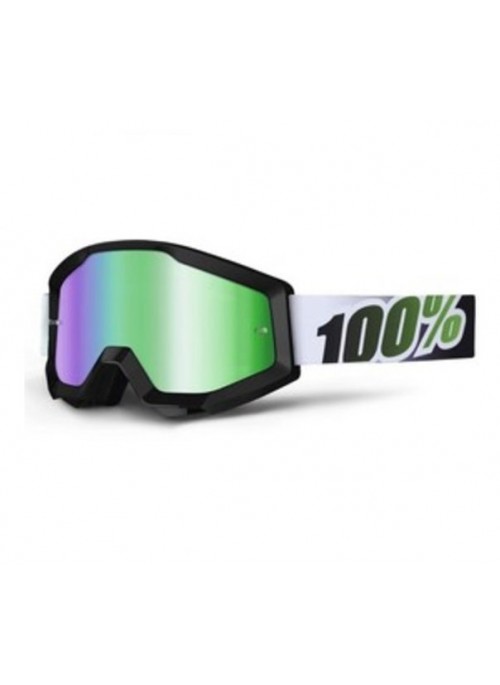Маска кросс 100% STRATA Black/Lime - Mirror Green Lens